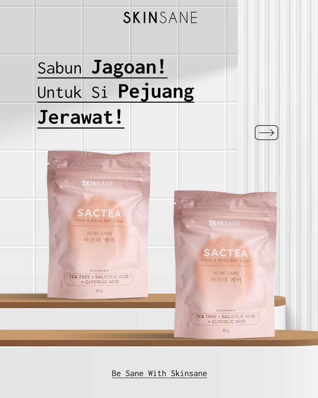 SKINSANE Bar Soap Sactea 80 gr