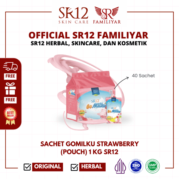 Gomilku Sachet Stroberi (Pouch 40 Sachet) | Susu