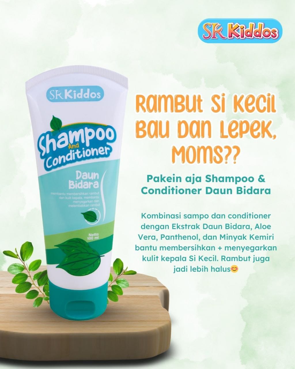 SR Kiddos Shampoo & Conditioner Daun Bidara 100 ml
